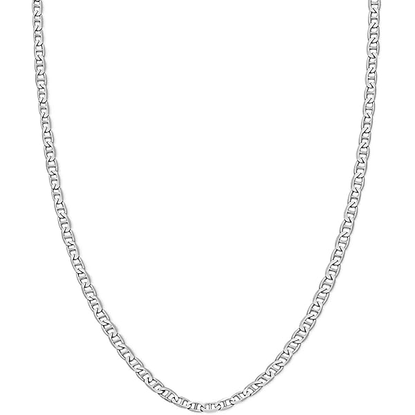 Savlano 925 Sterling Silver 3.5mm Italian Solid Flat Mariner Link